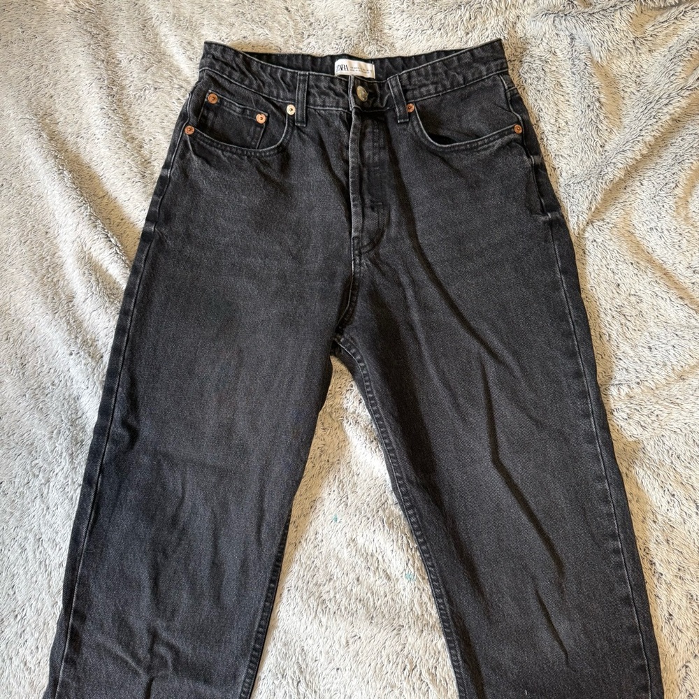 Zara Black Denim Mom Jeans 8